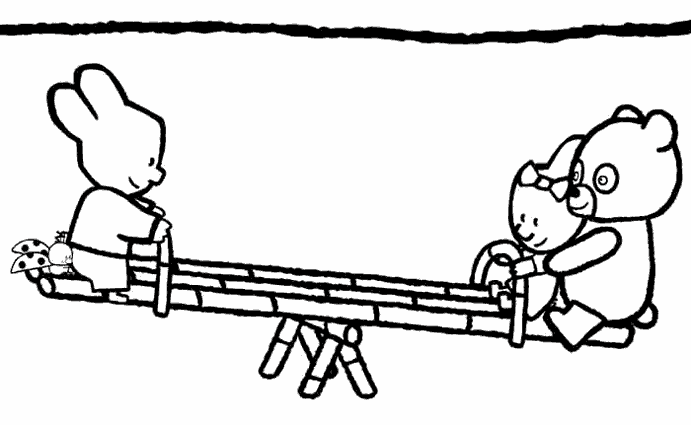 coloriage didou et ses amis jouent au parc